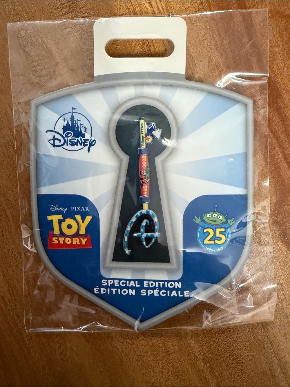 Disney Toy Story Special Edition Blue & Red Keychain Clip 25th Anniversary